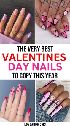 Nails Acrylic Red, Nails Acrylic Pink, Heart Tip Nails, Nails Acrylic Almond, Pale Pink Nails, Nail Red, Nails Acrylic Coffin