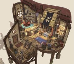 the pirate's general store is shown in this image, with all its accessories