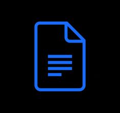 a blue document icon on a black background