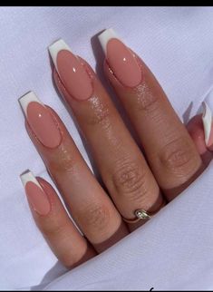 Nails Press, Nails Tips, French Tip Acrylic Nails, White Nail, Pretty Acrylic Nails, French Tip Nails, Manicure E Pedicure