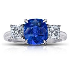 4 Ct Engagement Ring, Ceylon Sapphire Ring, Sapphire Diamond Engagement, Engagement Ring Size, Ceylon Sapphire, Sapphire Color, Engagement Ring Sizes, Asscher Cut, Platinum Ring