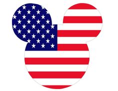 mickey mouse with the american flag on it