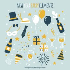 new year's party elements