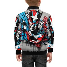 Kinder Bomber Jacke mit Taschen Superheld Graffiti Art Kapitän Hero von UrbanShopEU auf Etsy