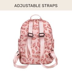 Jadyn 11" Mini Backpack - Rose Leaflet Trendy Pink Backpack For Daily Use, Versatile Pink Shoulder Bag For School, Back To School Pink Shoulder Bag For Travel, Pink Bag With Adjustable Strap For Back To School, Pink Shoulder Bag For Back To School Travel, Trendy Adjustable Standard Backpack, Trendy Pink Backpack For Everyday Use, Casual Pink Backpack For Everyday Use, Pink Adjustable Bag