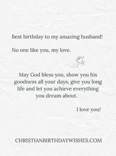 a birthday card with the words best birthday to my amazing husband no one like you, my love