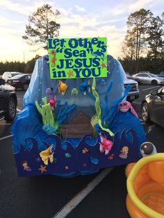 there is a float that says let others see jesus in you