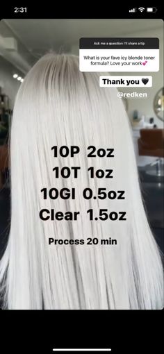 Platinum Blonde Hair Toner Redken, Redken Shades Eq Formulas Platinum, Icy Toner Formula, Platinum Blonde Hair Redken Formula, Platinum Blonde Shades Eq Formula, Redken Platinum Blonde Formula, Platinum Toner Formula, White Blonde Toner Formula Redken