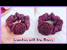 Easy Satin Scrunchies Making | How to Make Flower Scrunchies out of Satin Fabric - YouTube How To Make Satin Scrunchies, Fabric Flower Hair Accessories, Scrunchies Diy How To Make, Scrunchies Making, Making Scrunchies, Rose Making, Hair Pins Diy, Flower Headband Diy