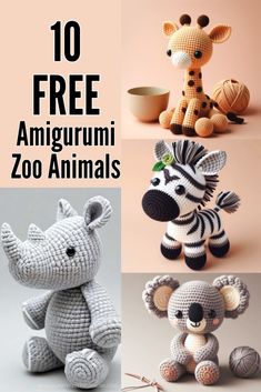 there are four different amigurmi animals on the same page and one is free