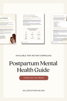 the front and back cover of a postpartum mental health guide