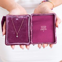 Every beautiful piece of Jewlery needs the perfect presentation box - and this is it! Make gift giving even more fun 🤍 Our luxurious multi purpose jewelry box is made with Silk Velvet in a lush purple burgundy color which creates the perfect background for your special piece.With our special inlay, you can mount a necklace, stud earrings or even a bracelet. By removing the inlay you can store your favorite pieces in the back. It looks lovely on your dresser or even use it as a traveling jewelry Purple Rectangular Jewelry Gift, Purple Rectangular Jewelry For Gifts, Purple Rectangular Jewelry As A Gift, Jewelry With Gift Box For Birthday, Gift Jewelry Storage Box, Elegant Rectangular Jewelry Storage Gift Box, Rectangular Jewelry Storage Box For Gifts, Rectangular Jewelry Storage With Box For Gift, Rectangular Jewelry Storage Box Included For Gift