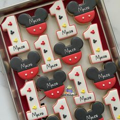 mickey mouse first birthday cookies in a box