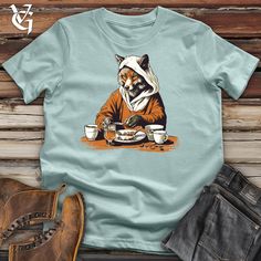 "\"This adorable Drinking Fox Cotton Tee is perfect for anyone looking for warmth and comfort. It is made of 100% cotton and is very soft. Bella Canvas creates this item with a high-quality fabric to make sure you stay comfortable all day long. As an added bonus, this t-shirt is machine-washable!\"" Jocko Willink, Boots Jeans, Vintage Guitar, The Fox, Mens T Shirts, Get Yours Now, Good Company, Style Icon, Full Sleeve