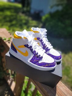 Custom Kobe inspired Jordan 1s. Please make sure you choose the correct size, all sales are final Any questions inbox me first please. Custom Jordan 1 High, Best Jordans, Cool Jordans, Custom Jordan, High Top Jordans, Custom Air Jordan 1, Sneakers Air Jordan, Nike Shoes Women Fashion, Custom Sneakers Diy