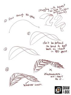 the instructions for how to draw an animal's head with feathers and leaves on it