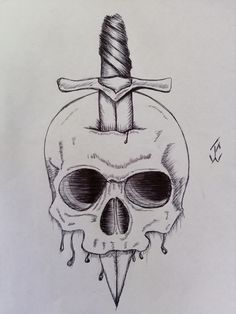 Aesthetic Art Skeleton, Skull Knife Drawing, Easy Skull Drawing Simple, Skeleton Art Drawing Sketch, Skull Art Easy, Skull Easy Drawing, Calaveras Aesthetic, Skeleton Art Drawing, Skull Drawing Sketches