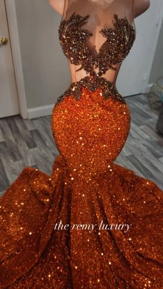 orange sequin dress with side feathers slit Wedding Dress Orange, Orange Sequin Dress, Prom Checklist, Prom Dress African, Orange Prom Dress, African Prom Dress, Candace Parker, Orange Prom Dresses, Dress Birthday Party