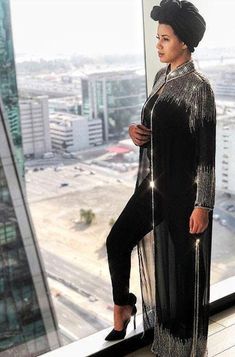 Beaded Long Drape/jacket /cape black/silver - Etsy Fitted Cape-style Party Outerwear, Fitted Cape Outerwear For Party, Fitted Party Cape Outerwear, Cape Outerwear For Fall Parties, Black Long Sleeve Evening Cape, Black Cape For Party, Fall Party Cape Outerwear, Elegant Long Sleeve Festival Outerwear, Party Long Sleeve Embellished Abaya