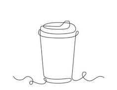 a line drawing of a coffee cup