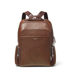 Reporter Zipped Brown Leather Backpack | Aspinal of London Brown Leather Backpack, Rfid Wallet, Best Wallet, Travel Collection, Travel Wallets, Luggage Accessories, Zip Pouch, Jewelry Case, Leather Pouch