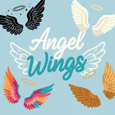 Angel Wings With Halo, Wings Images, Angel Wings Images, Angel Wings Clip Art, Illustrator Designs, Colorful Wings, Green Wings