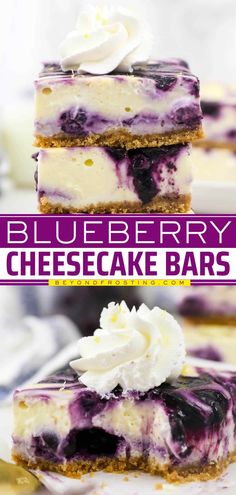 Look forward to a fun summer dessert! From the buttery graham cracker crust to the creamy filling to the sweet blueberry swirl, every bite of this cheesecake bar recipe is delicious. Put these easy blueberry cheesecake bars on your 4th of July baking ideas! 4th Of July Baking, Graham Cracker Bars, Cake Mix Recipes Homemade, Blueberry Cheesecake Cookies, Blueberry Desserts Recipes, Cheesecake Bar