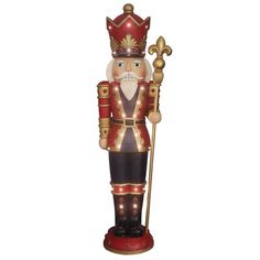 a lighted nutcracker with a cane