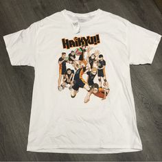 Brand New With Tags Haikyuu Anime Shirt Hot Topic Mens X-Large White Graphic Tee Volleyball Cosplay Measurements In Photos Non Smoking Home Happy To Bundle. No Lowball Offers Please Stop Back In, I Add Cool New Items Daily. White Sports T-shirt With Character Print, White Cotton Tops For Fan Events, White Team Spirit Shirt For Streetwear, White Harajuku Style Fan Merchandise T-shirt, White Harajuku T-shirt For Fan Merchandise, White Shirt With Character Print For Fans, White Cotton Tops For Fan Conventions, White Graphic Print Shirt For Fan Conventions, White Character Print Tops For Fan Events