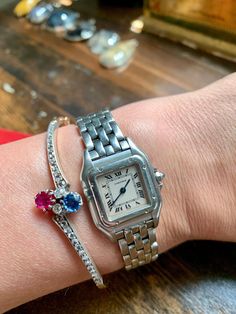 Vintage Cartier Watch Woman, Panthere Watch, Nashville Birthday, Vintage Cartier Watch, Cartier Watches Women, Outfit Info, Movement Design, Travel Pouches, Design Number