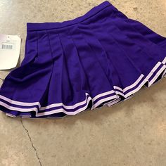 Nwt Cheer Skirt - Bright Purple With Sparkle ***Sizing Says Adult Small But Definitely More Of A Child Size Skirt*** Waist 24 In Length 12 In Summer School Purple Skirt, Purple Summer Skirt For School, Purple Summer School Skirt, Purple Mini Skirt For School In Summer, Summer School Purple Mini Skirt, Purple Mini Skirt For Summer School, Summer Purple Mini Skirt For School, Purple Fitted Mini Skirt For School, Purple Stretch Bottoms For Cheerleading