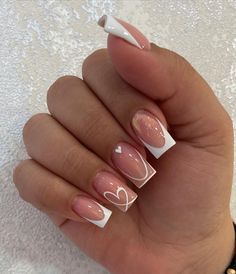 Cute Short White French Tip Nails, Simple Pink Design Nails, 2024 Nail Trends Coffin, French Nails With Small Design, Birthday Nails Biab, September Nail Ideas Square, Pink Nails With White French Tip, Plain Nails Ideas, Birthday Nail Inspo 2024