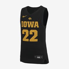 Gear up like you're part of the team. Inspired by what the Hawkeyes wear on game day, this Iowa jersey pairs replica design details with breathable fabric and a classic fit to help keep you comfortable as you cheer on your favorite player. Caitlin Clark, Youth Football, Red Zone, Iowa Hawkeyes, Jersey Pants, Sports Uniforms, College Basketball, Kids Nike, Basketball Jersey