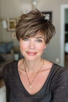 Feather Pixie Haircut, Short Pixie Bobs, Feathered Pixie Cut, Feathered Pixie Haircut, Stacked Pixie Haircut, How To Style Pixie Hairstyles, Modern Pixie Haircut, "bixie" Haircut 2024, Sassy Haircuts