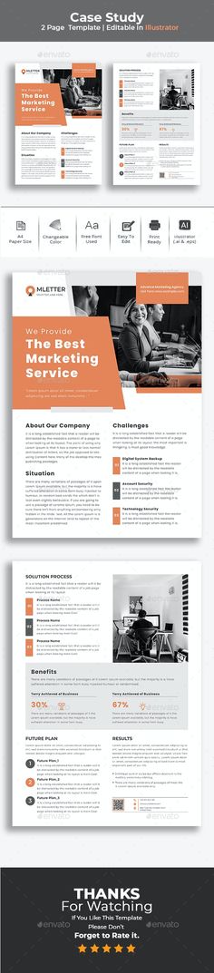 an orange and black business brochure is shown in this graphic style, it shows the