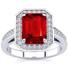 METAL SPECIFICATIONS Metal Name: White Gold 14K STONE SPECIFICATIONS Stone Name: RUBY/DIAMOND Stone Cut : Emerald & Round cut Stone Specifications: There is one red ruby in the center of approx. 10.00 carats & approx. 1.00 carats smaller diamonds on the side. Natural earth mined stones. Total Stone Weight : approx. 11.00 carats Color : Red/F Clarity : AAA/VS1 RING SPECIFICATIONS Appraised Value : $22500.00 Comes with a FREE APPRAISAL Ring Size : 6.5 (Can ship in any size you want) All kind of cu Engagement Reveal, Garnet And Diamond Ring, Ruby Diamond Rings, Marriage Proposal, Ring Ideas, Reveal Ideas, Jewelry Rings Diamond, Engagement Ring Styles