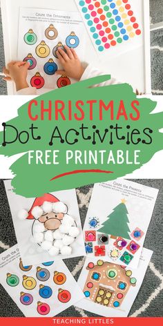 christmas dot activities for kids that are fun to do with the kids and they will be able