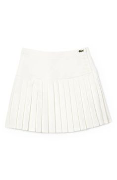 High Boots Outfit, Crocodile Logo, Twill Skirt, White Pleated Skirt, Lacoste Women, Preppy Chic, Beachwear For Women, Pleated Mini Skirt