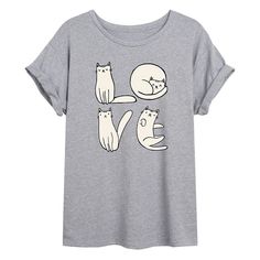 Whatever their shape, you're a lover of all cats and will adore this cute juniors' oversized graphic tee. Whatever their shape, you're a lover of all cats and will adore this cute juniors' oversized graphic tee. Crewneck Short sleevesFABRIC & CARE Cotton, polyester Machine wash Imported Size: X Large. Color: Med Grey. Gender: female. Age Group: kids. Cat Tshirt Design, Oversized Graphic Tee, Boyfriend Tee, Oversized Tee, Cat Tshirt, Crop Tee, Cropped Hoodie, Cat Love, Gender Female