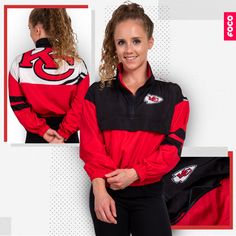 BREAKING NEWS! 🗞️ Scratch that… WINDBREAKER NEWS! 🌬️ The officially licensed Kansas City Chiefs Women’s Winning Play Windbreaker from FOCO is here! Sporty Moisture-wicking Activewear For Game Day, Cheerleading Sportswear For Sports Season, Sporty Team Logo Activewear For Sports, Sporty Moisture-wicking Activewear For Team Events, Sporty Activewear For Game Day, Game Day Moisture-wicking Activewear For Sports Season, Moisture-wicking Team-colored Activewear For Sports, Moisture-wicking Activewear For Game Day, Collegiate Activewear For College Sports Season