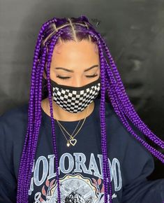 Purple Braiding Hair, Fake Hair Braids, Purple Natural Hair, Rasta Hair, Latest Braided Hairstyles, Purple Braids, Youtube Account, Different Braids, Braided Hair Tutorial