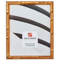 a gold frame with black and white stripes on it