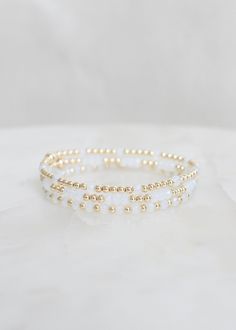 "❖Lyla | Brooke | Claire❖ * Your new favorite bracelets! Delicate and minimalistic, perfect for stacking! ‣ This listing is for a single bracelet or stack of three. ‣ Buy more, save more - applied at checkout      * 3 10% off      * 5, 15% off      * 7, 20% off ‣ These bracelets features: * 4mm Gemstones * 3mm 14k Gold Filled Beads  * 1-5mm 14k Gold Filled Bead *Beads in varying order according to bracelet selection labeled in photos* Julisa Bracelets Feature:  ‣ Tight/Sturdy elastic, pre-stretched to prevent bracelet from stretching out ‣ Sizing according to wrist size ‣Sizing Tips:  Please measure your wrist for the best fit!  *Using a soft tape measure/string, measure around your wrist, above the wrist bone *Add length according to your desired fit:       * 0\" - fitted, snug      * .25 Minimalist Stackable Beaded Bangle Bracelets, Minimalist Stackable Bangle Beaded Bracelets, Minimalist Stackable Beaded Bangle Bracelet, Minimalist Stackable Stretch Bracelet For Everyday, Dainty Stackable 14k Gold-filled Bracelets, Simple Everyday Stackable Bracelets, Dainty Stackable Beaded Bangle Bracelets, Everyday White 14k Gold Filled Bracelets, Delicate Stackable Everyday Beaded Bracelets