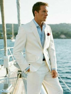 Men Ivory Off White Suits Designer Grooms Wedding Dinner Suits (Coat+Pant) #Handmade #TwoButton Linen Wedding Suit, Mens Beach Wedding Attire, Beach Wedding Men, Terno Slim Fit, Linen Suits For Men, Beach Wedding Suits, White Wedding Suit, White Linen Suit, Beach Wedding Attire