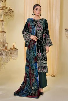 Brand:Adan's Libas




Fabric:Velvet Embroidered Front 1 PCVelvet Embroidered Back 1 PCVelvet Embroidered Sleeves 1 PCDyed Raw Silk Trouser 2.5 YardVelvet Plachi Dupatta 2.5 Yard(Included Embroidered Accessories)




Size:Unstitched Fabric /...