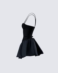 A simple & timeless black dress is something every queen needs ✨ Featuring a fit & flare style with a drop waist and a bubble skirt for an elevated look - this black mini dress, made from jersey poplin fabric, is the perfect flirty and fun look for any occasion 🖤 Black Off Shoulder, Bubble Skirt, Black Mini Dress, Graphic Top, White Jersey, Pocket Pants, Drop Waist, Poplin Fabric, White Mini Dress