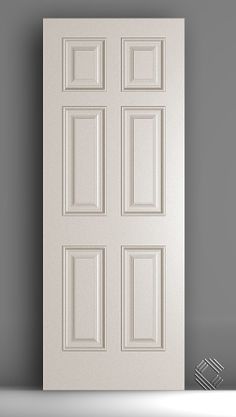 an open white door on a gray wall