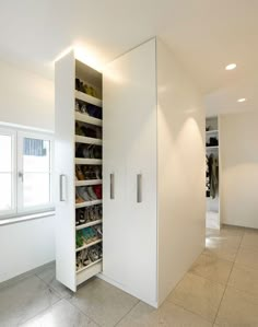 an image of a closet with shoes in it