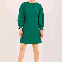 Military Green Bubble Sleeve Dress Very elegant and fit for any occasion day or nightMade in EuropeSize M Bubble Sleeve Dress, Oversized Sleeves, Green Bubble, Oversize Sleeves, Bubble Sleeve, Sleeves Dress, Military Green, Fall Trends, European Fashion