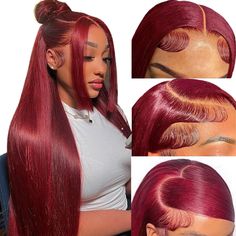 PRICES MAY VARY. 【99J Burgundy Lace Front Wigs Human Hair Material】: 100% Unprocessed Brazilian Virgin Human Hair. Virgin Hair Cut from Young Donor Directly. Chemical-Free. Soft and Healthy, No Shedding, No Tangle, Wine Red Colored, Lasting Durability. 【HD Transparent Lace Front Wigs Human Hair Lace Size】: 13x4 HD Transparent Swiss Lace Frontal Wigs Human Hair, Bigger Than 13x4 Lace Front Wig, More Invisible Breathable & Comfortable. Longer Pre Plucked Natural Hairline with Baby Hair Looks More Heart Shape Part Wig, Wigs And Wine, Red Lace Front Wigs Swoop, 99j Lace Front Wig Straight, Harley Quinn Lace Front Wig, Red Wine Wigs, Short Lace Front Wigs, Human Lace Wigs, Red Wig